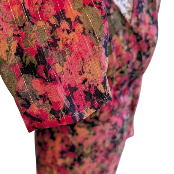 Sézane Armonie Dress Floral Faux Wrap Midi Red Pink Black Feminine Women's 38 - Picture 7 of 15